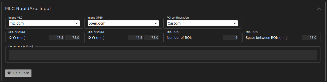 MLC RapidArc: input